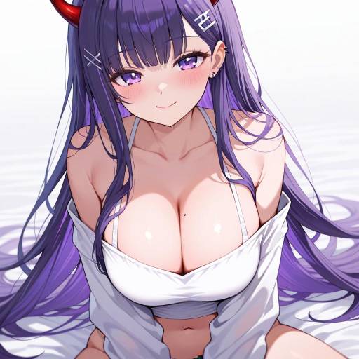 Illustration of Akuma nihmune, indie virtual youtuber in the style of Boyano