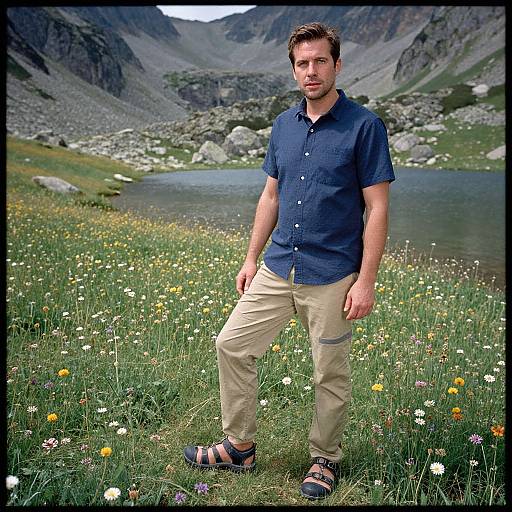Man in Nature with Hiking Attire