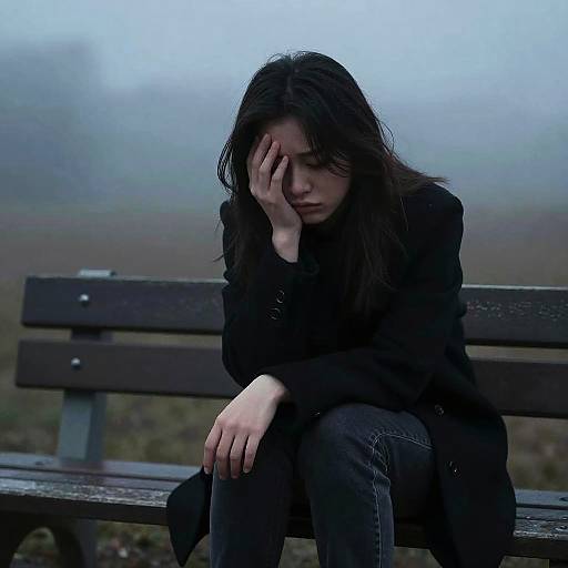 Moody Contemplative Sadness Pose