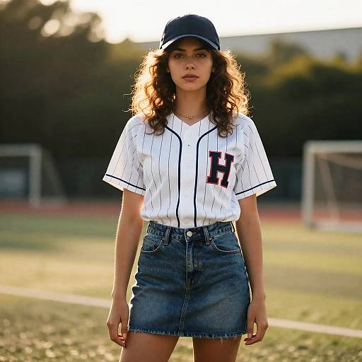 Golden Hour Athletic Woman in Jersey