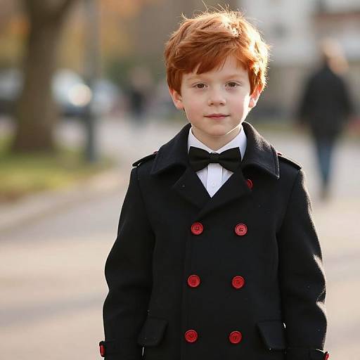 Confident Red-Haired Boy in Stylish Attire