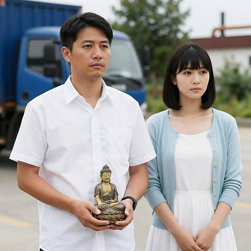 Outdoor Portrait of Two Asian Individuals