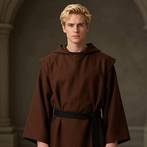 Blonde Male in Brown Robe
