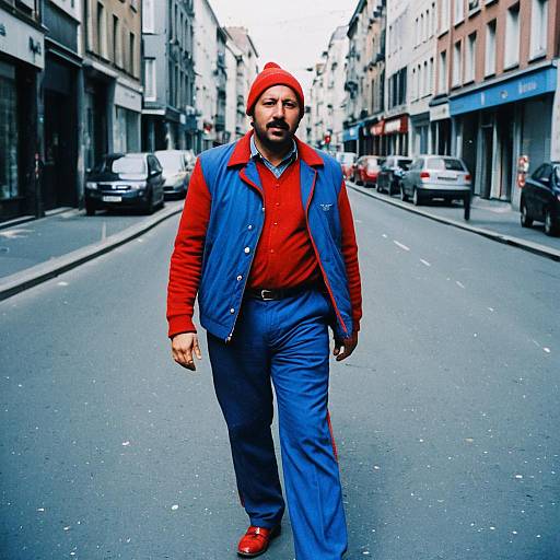 Man in Colorful Street Outfit