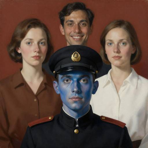 Surrealistic Portrait of Four Expressive Figures