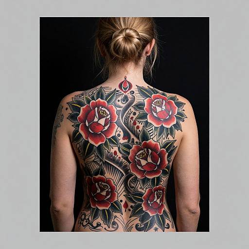 Colorful Upper Back Tattoo Photo