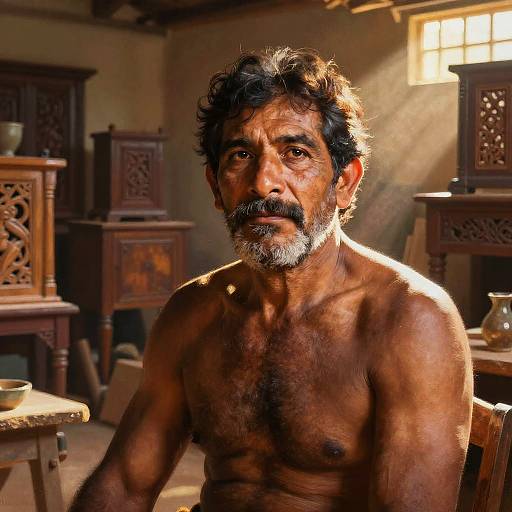Evocative Portrait of Hispanic Artisan