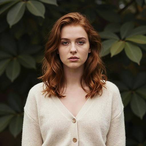 Moody Portrait of Woman with Auburn Hair