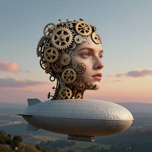 Surreal Clockwork Face Portrait