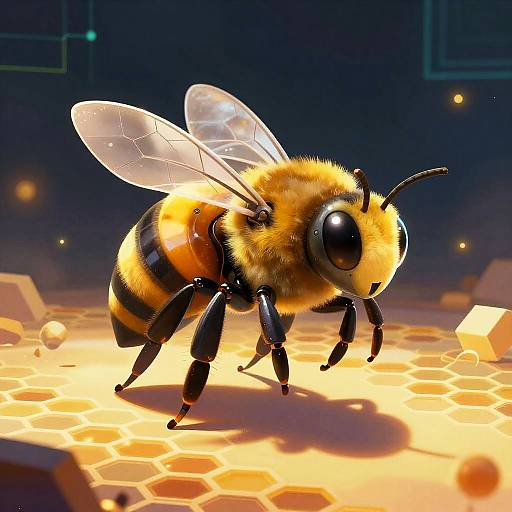 Futuristic Sigma Bee Illustration