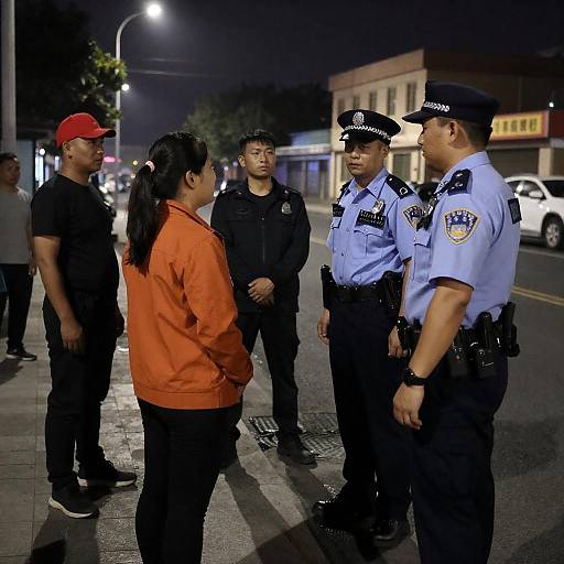 Nighttime Street Scene with Urban Characters