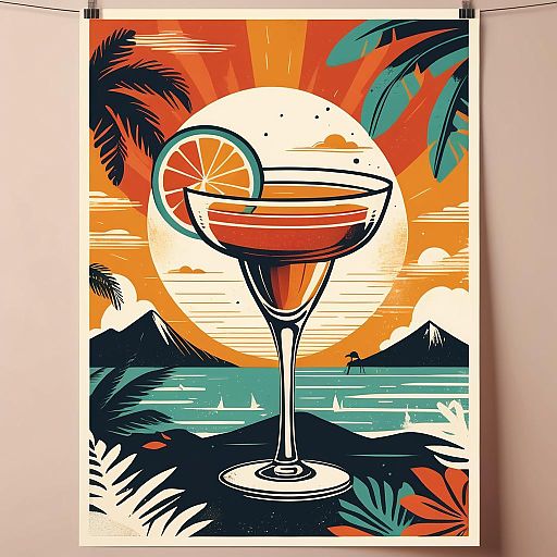 Vintage Tropical Salsa Poster Design
