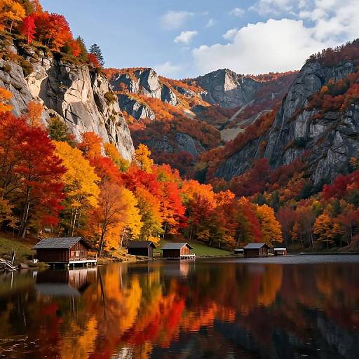 Autumn Mountains with Fiery Foliage