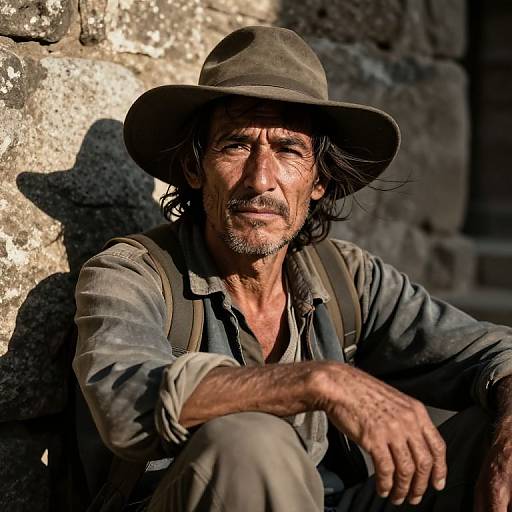 Weary Traveler in Dramatic Chiaroscuro