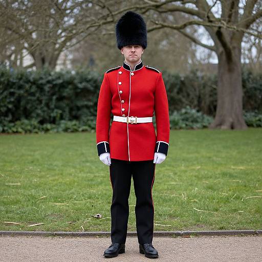 Redcoat Soldier Standing in Park