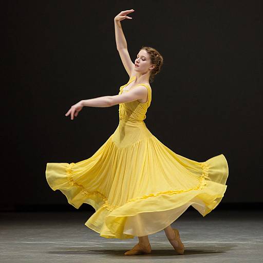 Woman Dancing in Yellow Dress