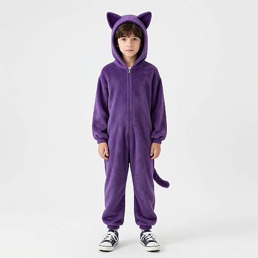 Purple Kitty Costume Duo Illustration