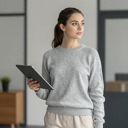 Casual Indoor Portrait of Young Woman