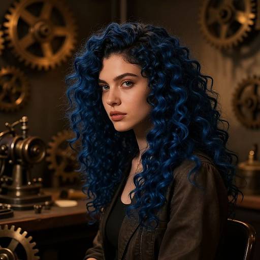 Curly Girl in Steampunk Workshop