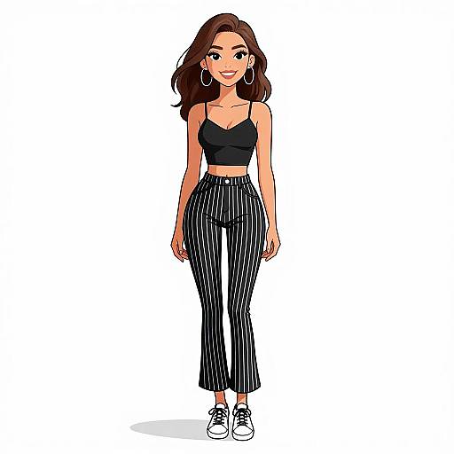 Smiling Woman in Modern Casual Outfit