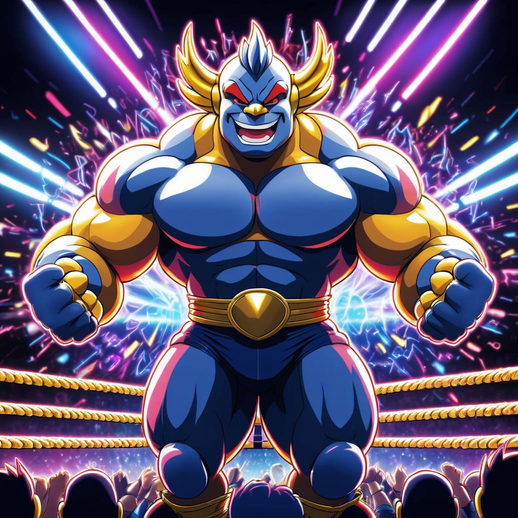 Energetic Machamp in Comic Wrestling Scene