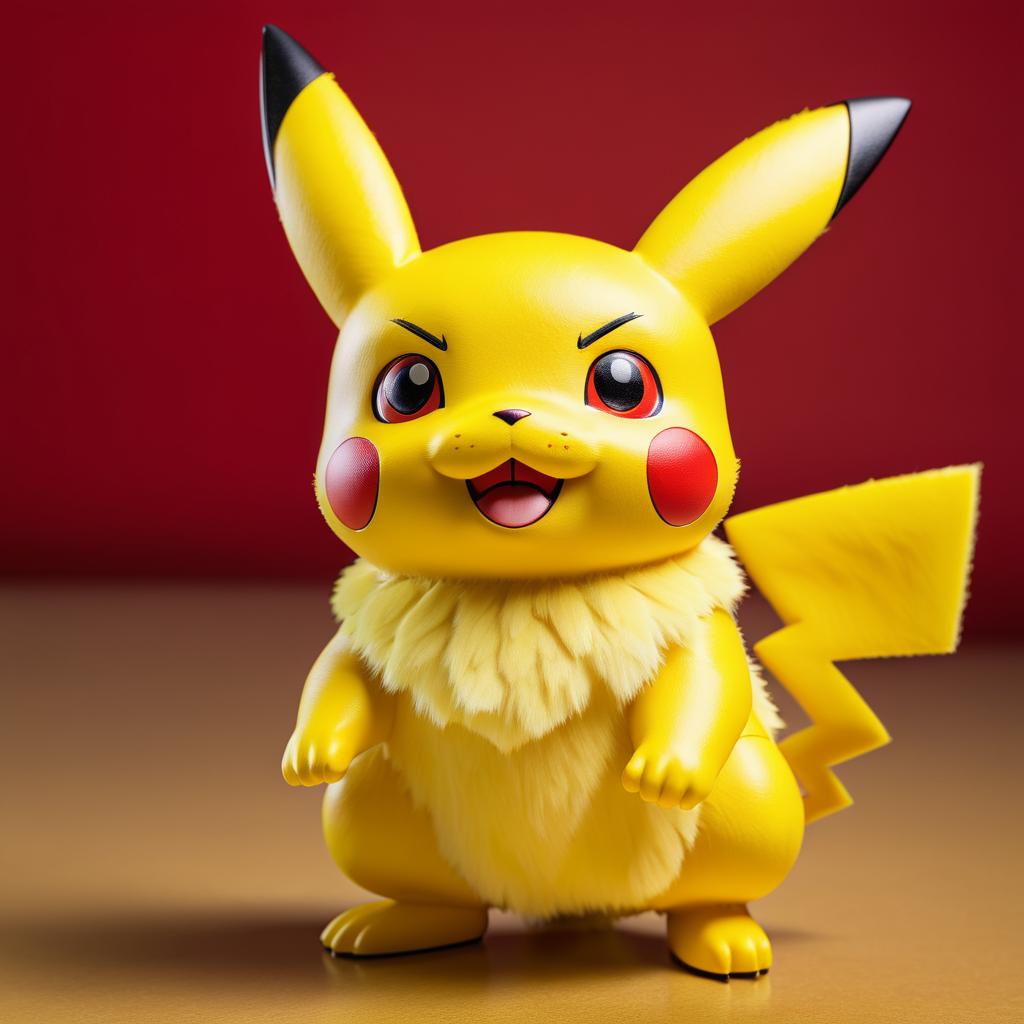 High-Resolution Pikachu Action Figure Photography