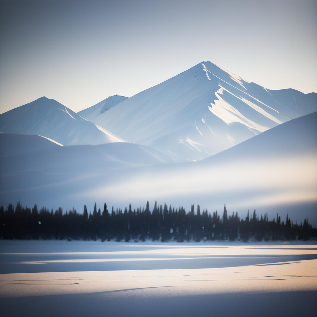 Serene Polar Ice Caps at Dusk