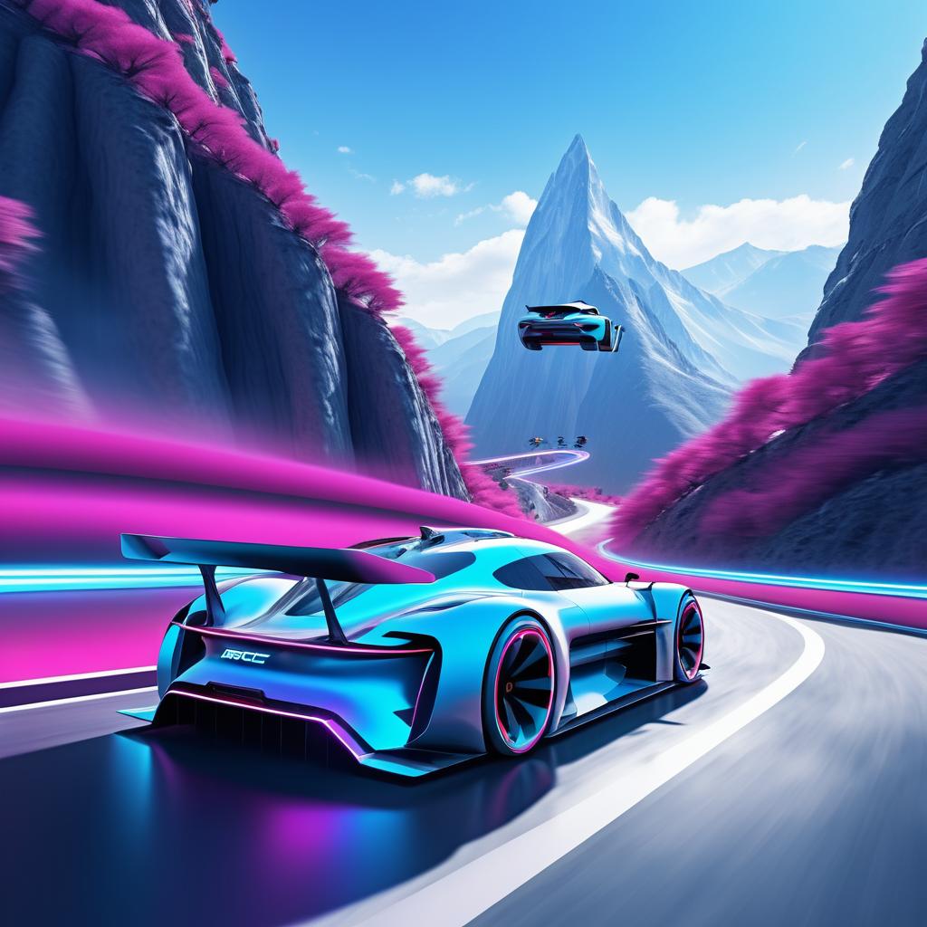 Futuristic Porsche Electric Race Adventure