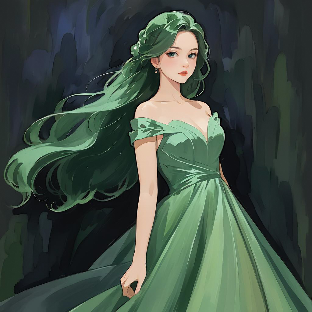 Elegant Performer in Ghibli Style