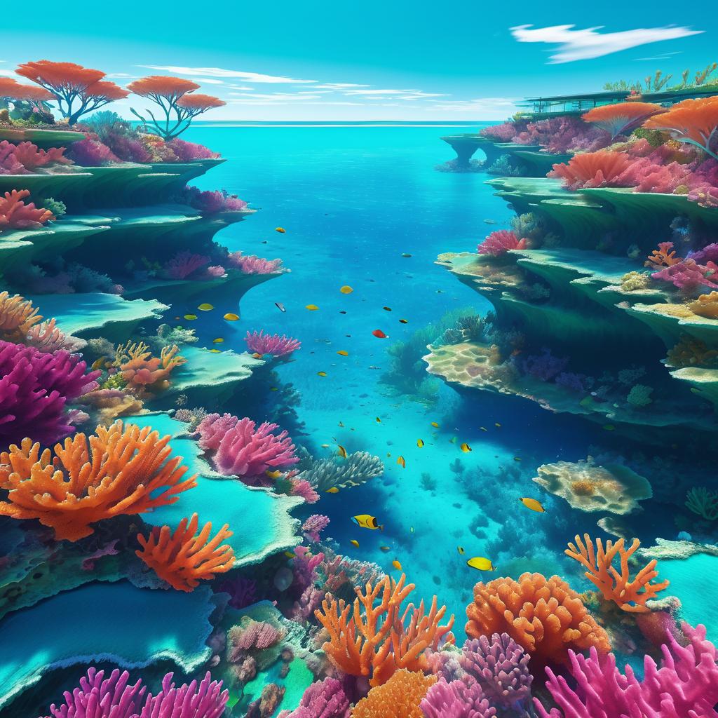 Vibrant Coral Reef Family Adventure Scene