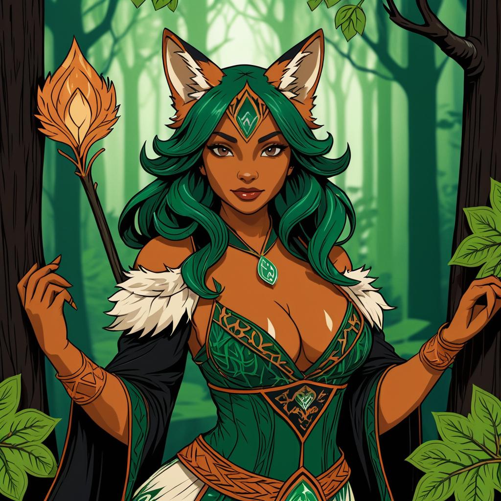 Sly Forest Fox Mage Character Design