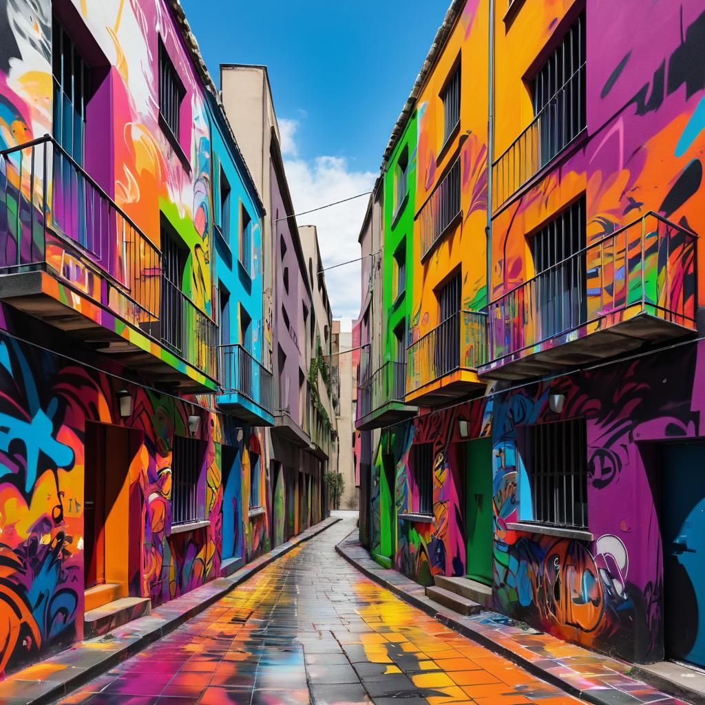 Vibrant Graffiti Art of Conflict and Peace