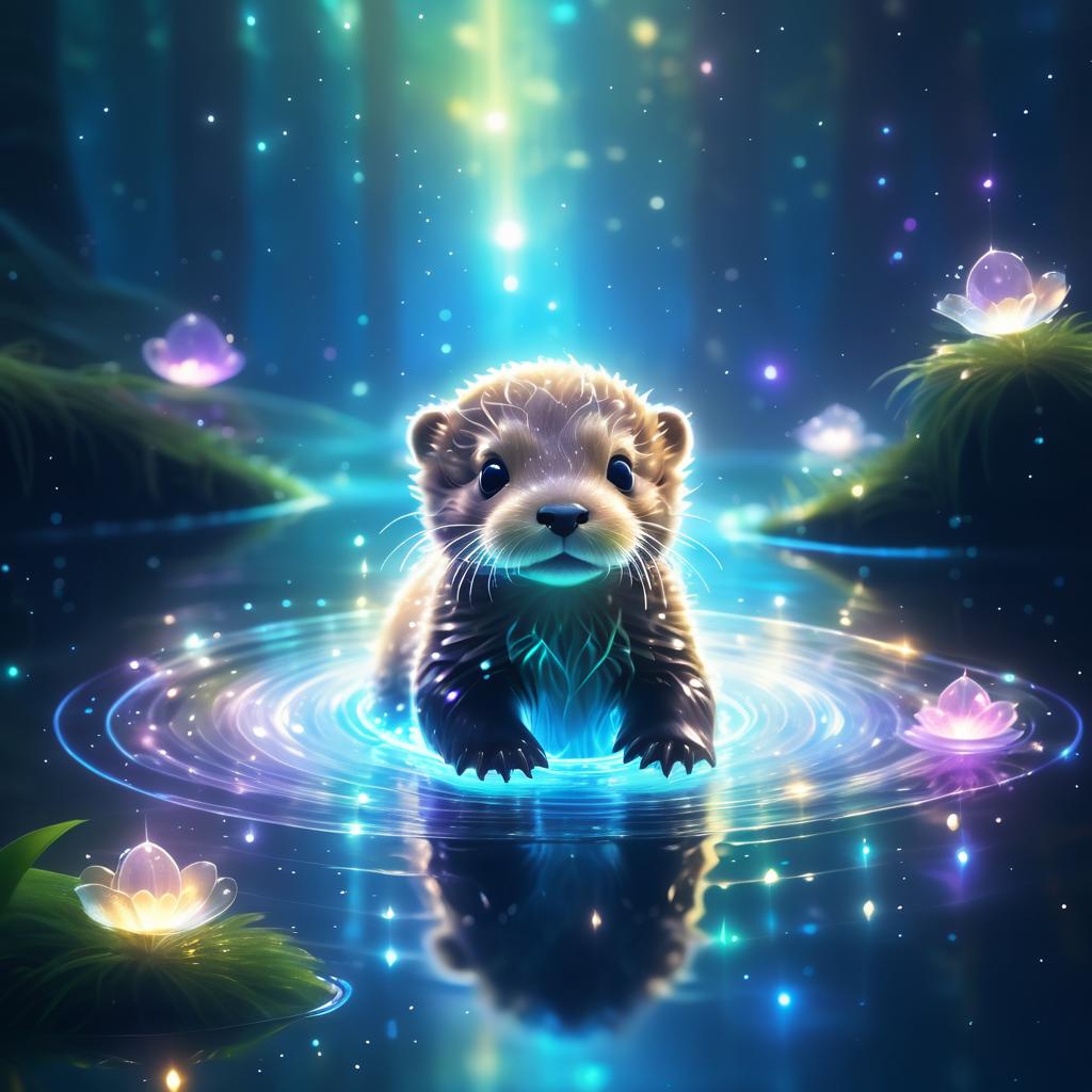 Ethereal Otter Pup in Magical River