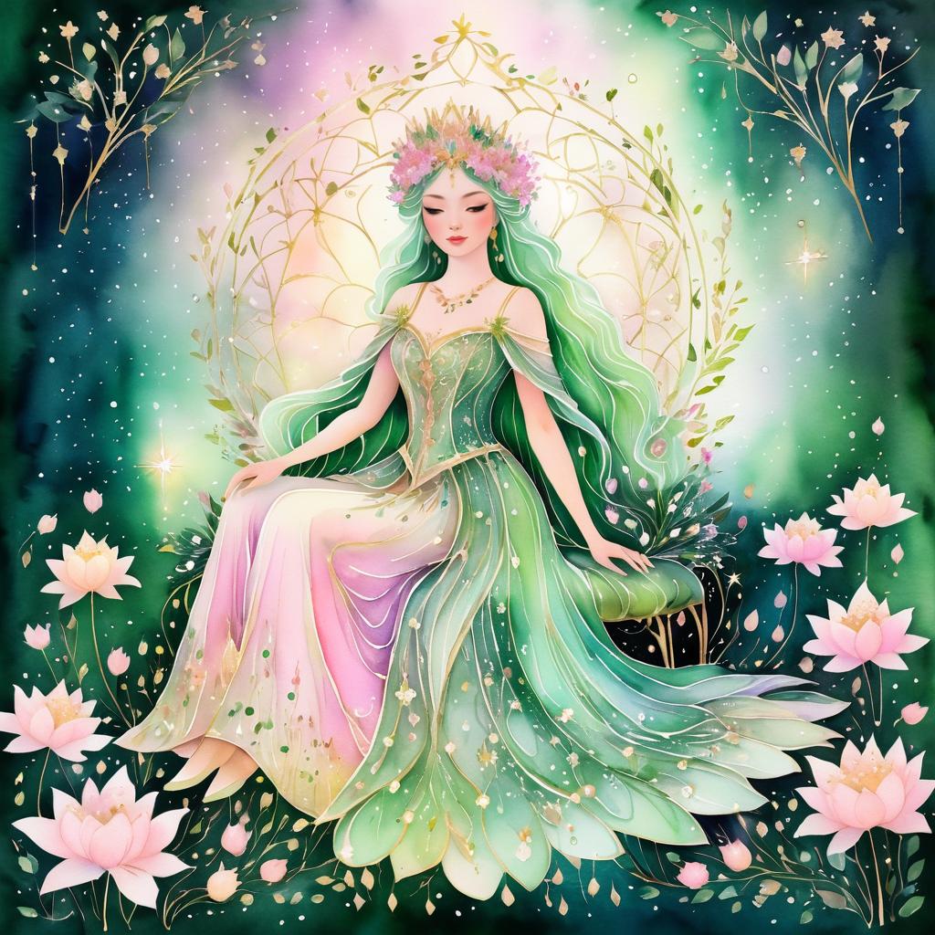 Ethereal Fairy Queen in Floral Throne