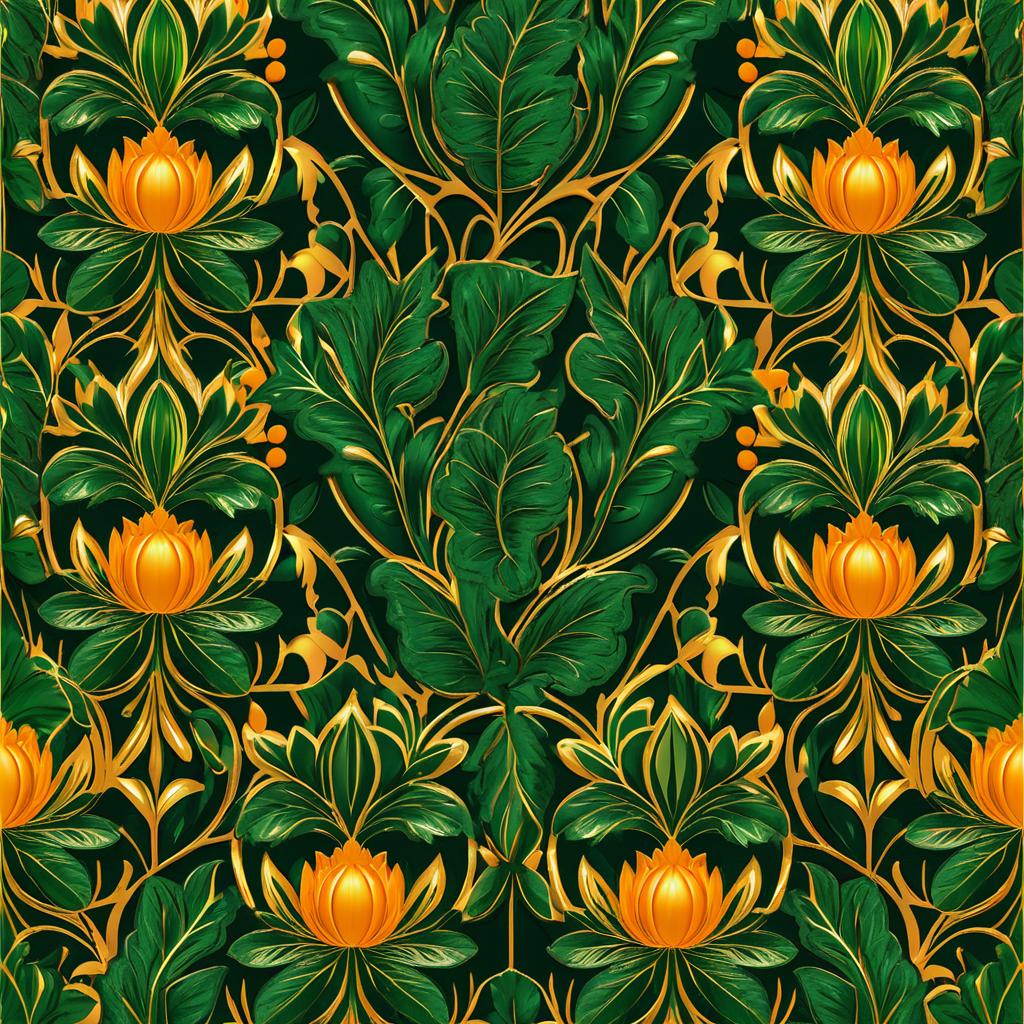 Luxurious Forest Green Wallpaper Design