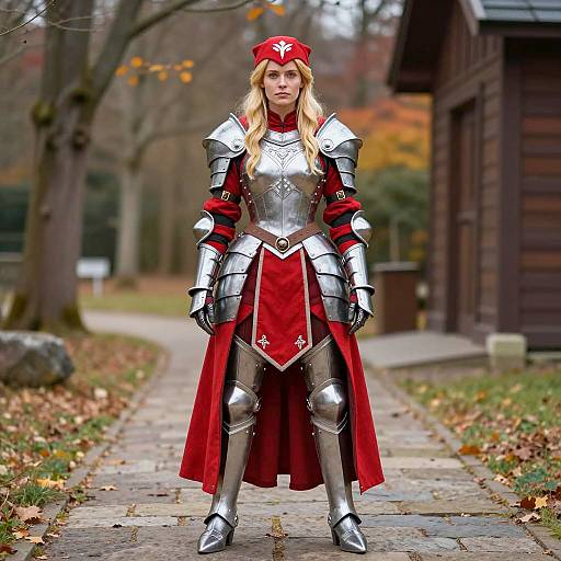 Fantasy Female Warrior in Red Armor