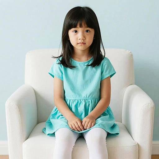 Studio Portrait of Innocent Little Girl