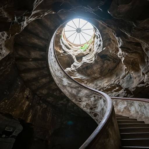 Ethereal Spiral Staircase with Skylight