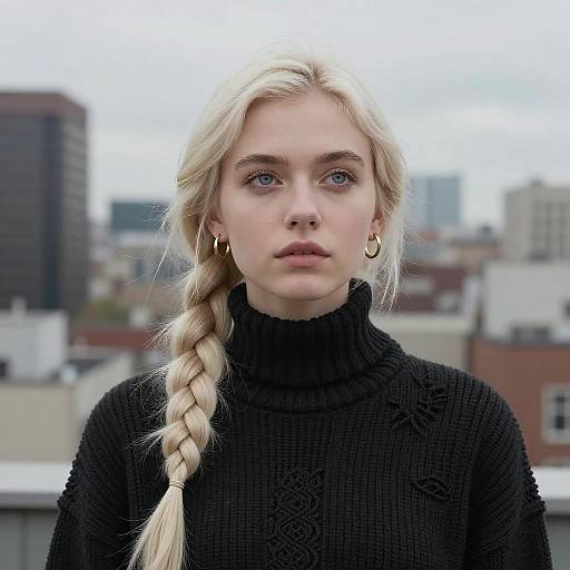 Urban Portrait of a Contemplative Woman