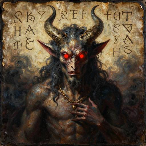 Medieval Demon with Glowing Eyes