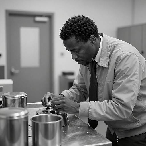 Intense Focus in Black and White Portrait