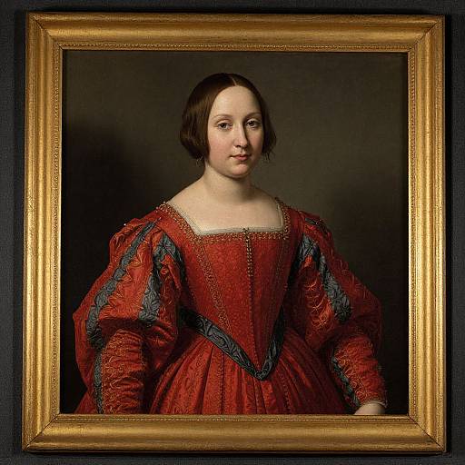 Renaissance Woman in Red Dress