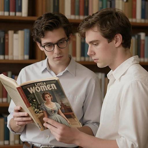Two Men Engaged in Literary Exploration