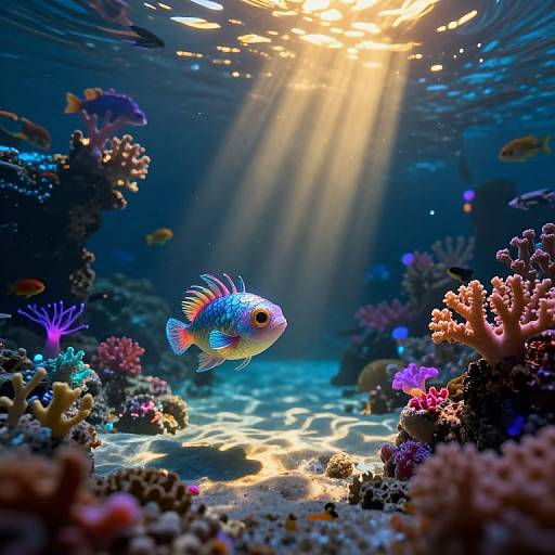 Enchanting Bioluminescent Underwater Realm