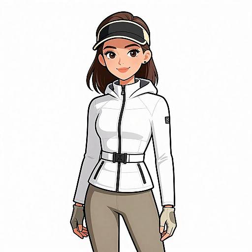 Sporty Luxe Woman in White Jacket