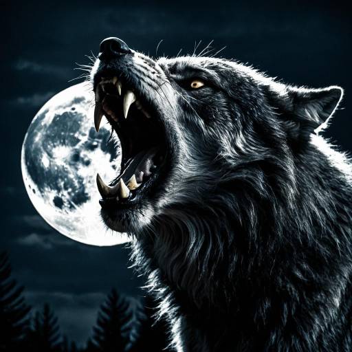 Fierce Werewolf Howling Under Full Moon