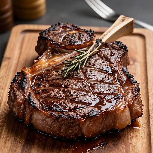 Succulent T-Bone Steak Close-Up