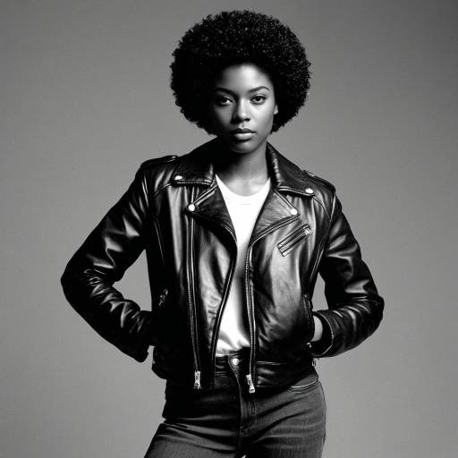 Confident Woman in Classic 90s Leather Jacket