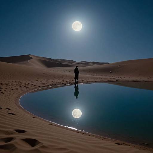 Moonlit Desert Reflection of Truth