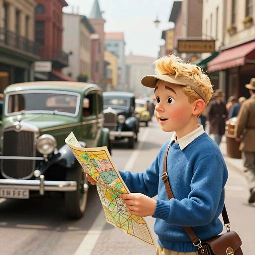 Tintin's 1930s City Adventure